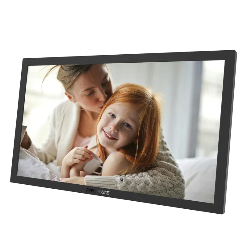 إطار صور رقمي ذكي للصور والوسائط المتعددة من بروميت فيبرانت، مقاس 15.6 بوصة، بدقة Full HD، واي فاي، باللون الأسود
