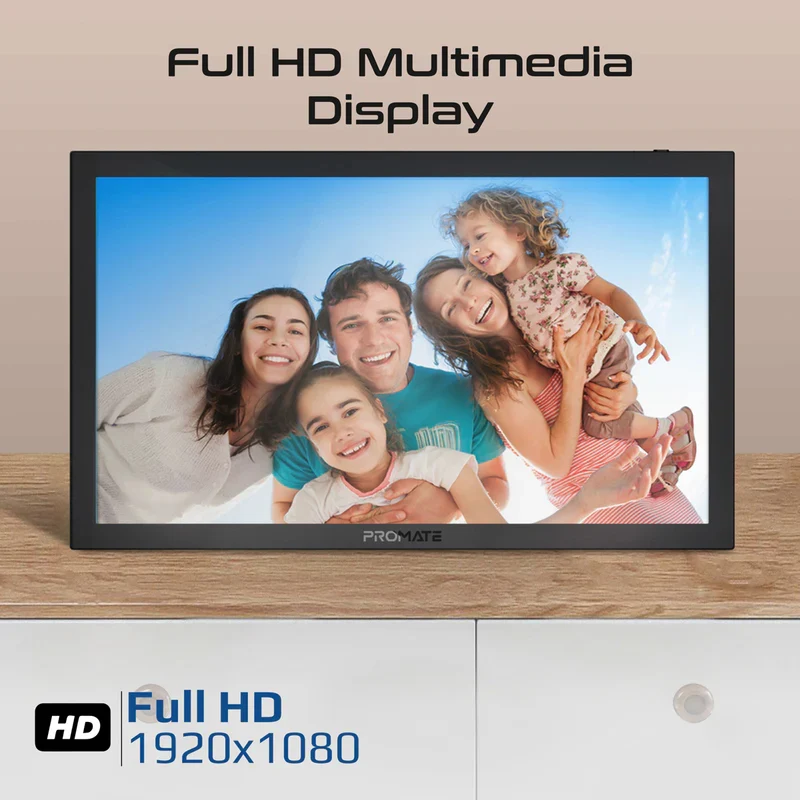 إطار صور رقمي ذكي للصور والوسائط المتعددة من بروميت فيبرانت، مقاس 15.6 بوصة، بدقة Full HD، واي فاي، باللون الأسود
