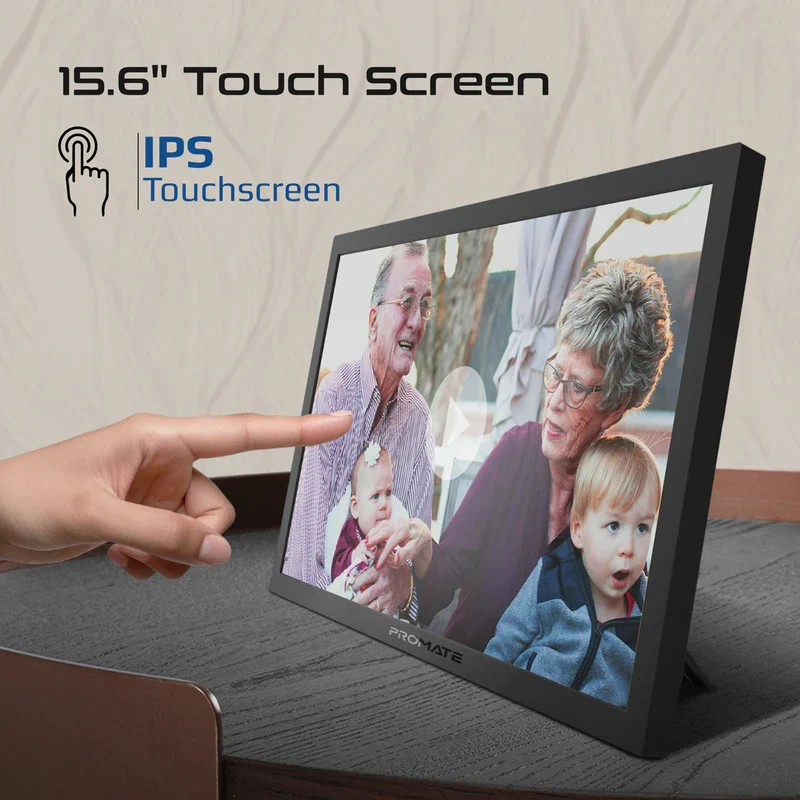 إطار صور رقمي ذكي للصور والوسائط المتعددة من بروميت فيبرانت، مقاس 15.6 بوصة، بدقة Full HD، واي فاي، باللون الأسود