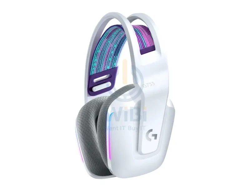 سماعة رأس ألعاب لوجيتك G733 لايت سبيد، لاسلكية، RGB، باللون الأبيض