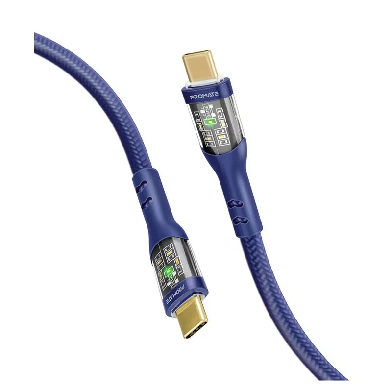 PROMATE TransLine-CC Power Delivery Ultra-Fast Charge Cable - 1.2 Meter / 480Mbps / USB-C / Navy