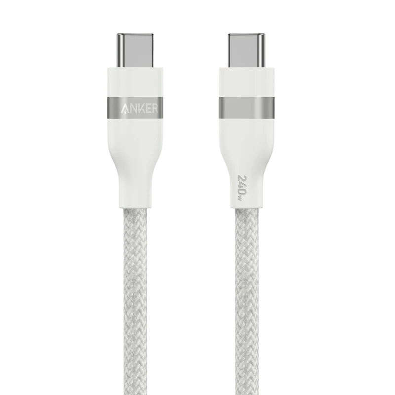 كابل أنكر من USB-C إلى USB-C - ‏3 أقدام / 240 واط / أبيض
