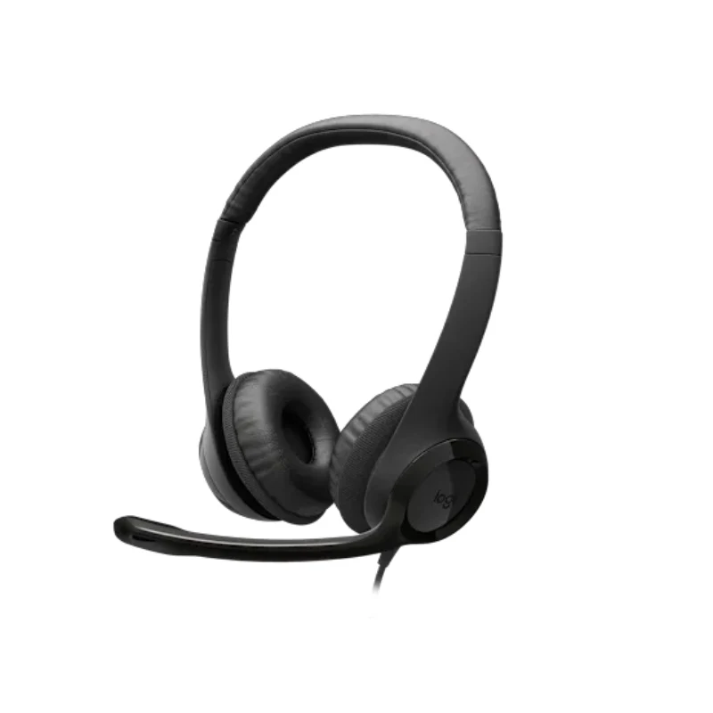 سماعة رأس لوجيتك H390 للكمبيوتر، سلكية، يو إس بي-C، بطول 1.9 متر، باللون الأسود
