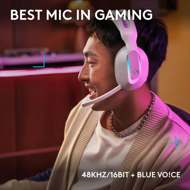 سماعة رأس ألعاب لاسلكية لوجيتك G522 لايت سبيد مع لايت سينك RGB - بلوتوث 5.3 / أبيض