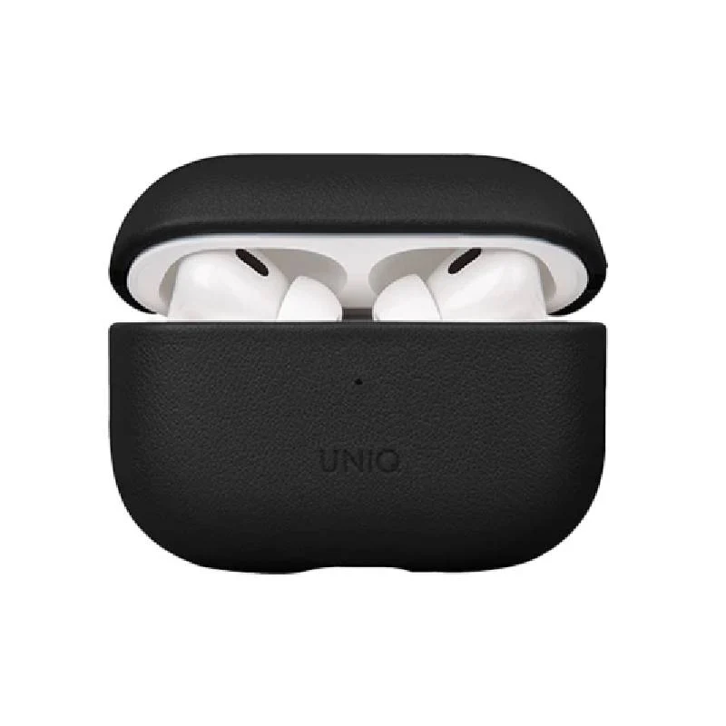 Uniq Terra Genuine Leather Snap Case for Apple Airpods Pro 2 - Dallas Black
