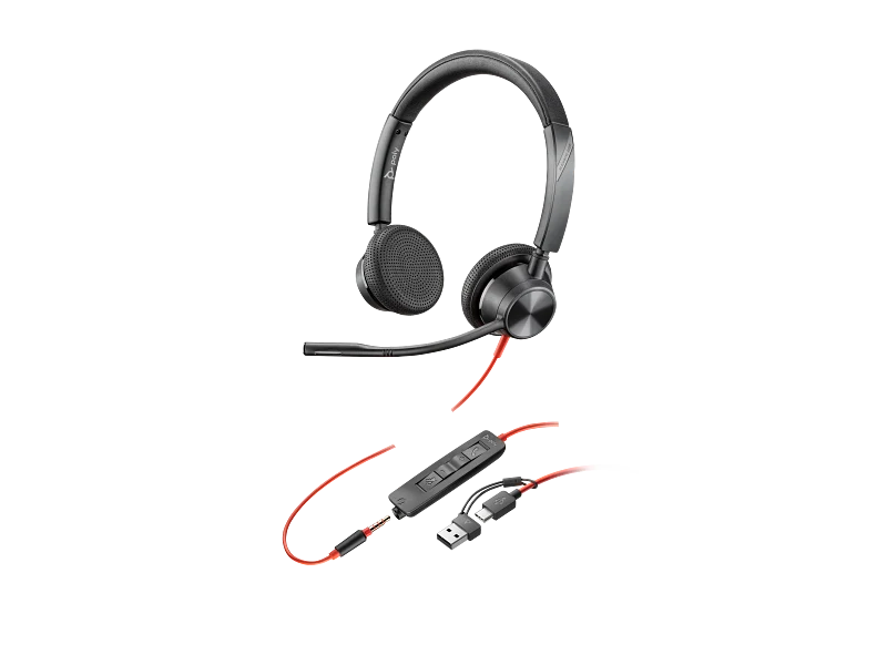 HP HP Poly Blackwire 3325 Stereo USB-C Headset - 3.5mm / USB-C/A Adapter