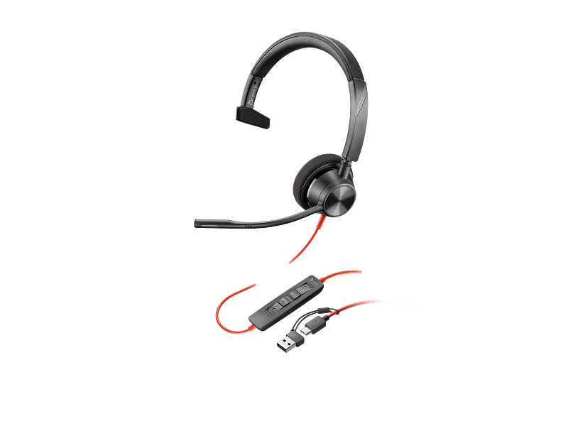 HP HP Poly Blackwire 3310 Monaural USB-C Headset - USB-C/A Adapter