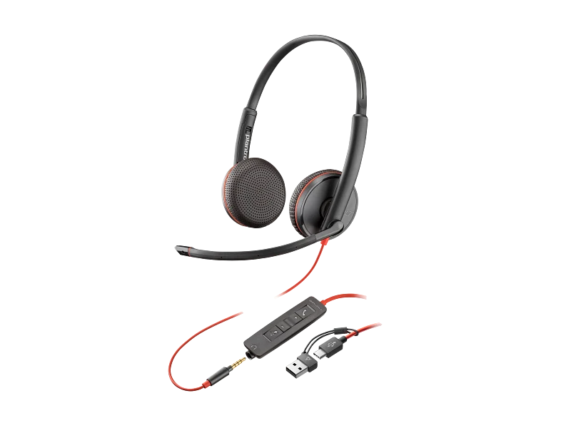 HP HP Poly Blackwire 3225 Stereo USB-C Headset - 3.5mm / USB-C/A Adapter