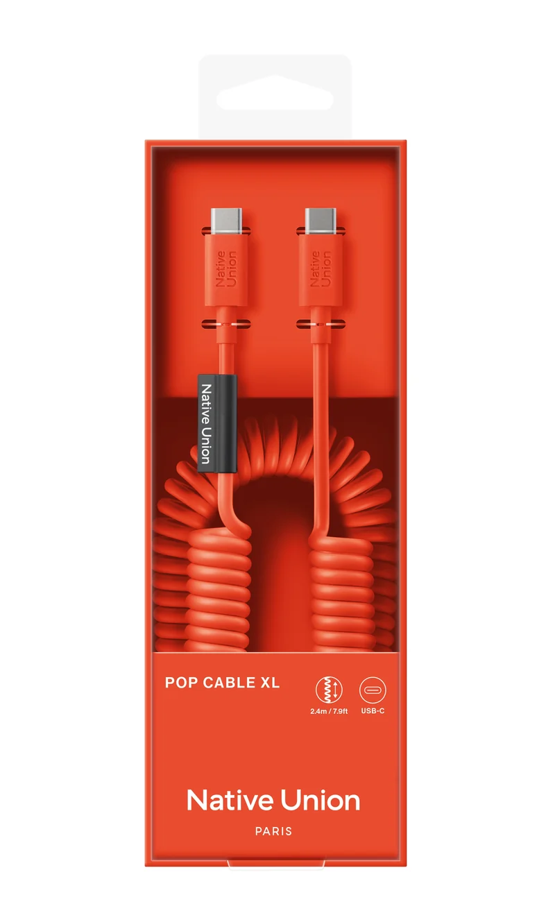 كابل بوب من USB-C إلى USB-C - 2.4 متر / 60 واط / أحمر الإنذار