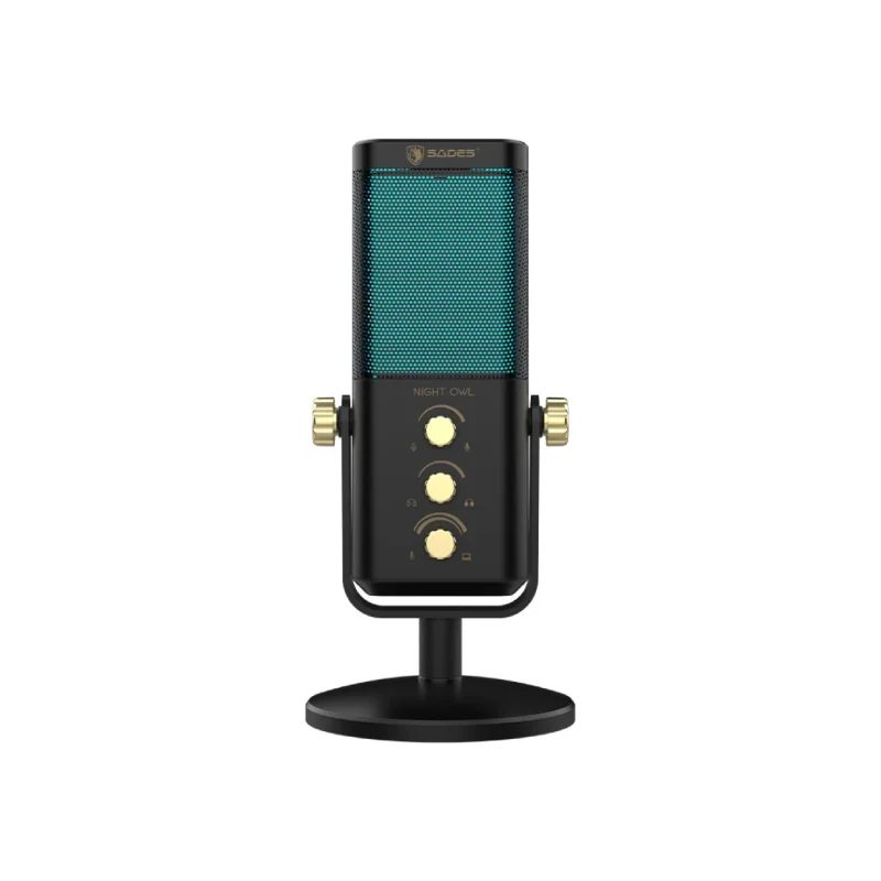 ميكروفون ألعاب ساديس نايت OWI موديل SA-M01B بإضاءة RGB - أسود