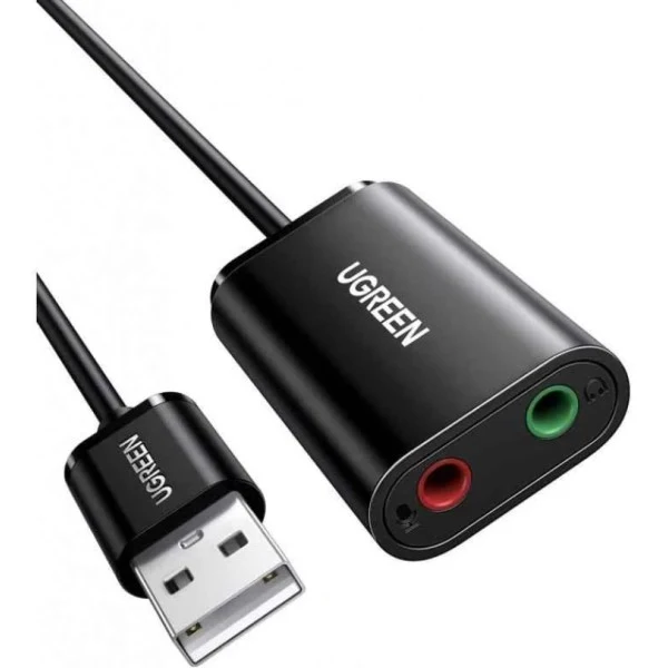 محول صوت خارجي يوجرين USB 2.0 - أسود