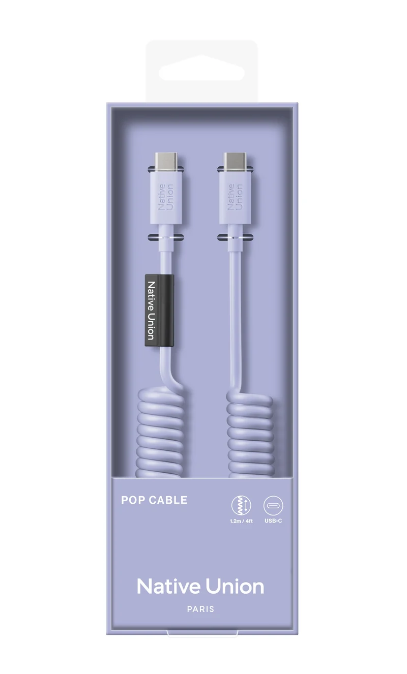كابل POP من USB-C إلى USB-C - ‏1.2 متر / 60 واط / ليلكي