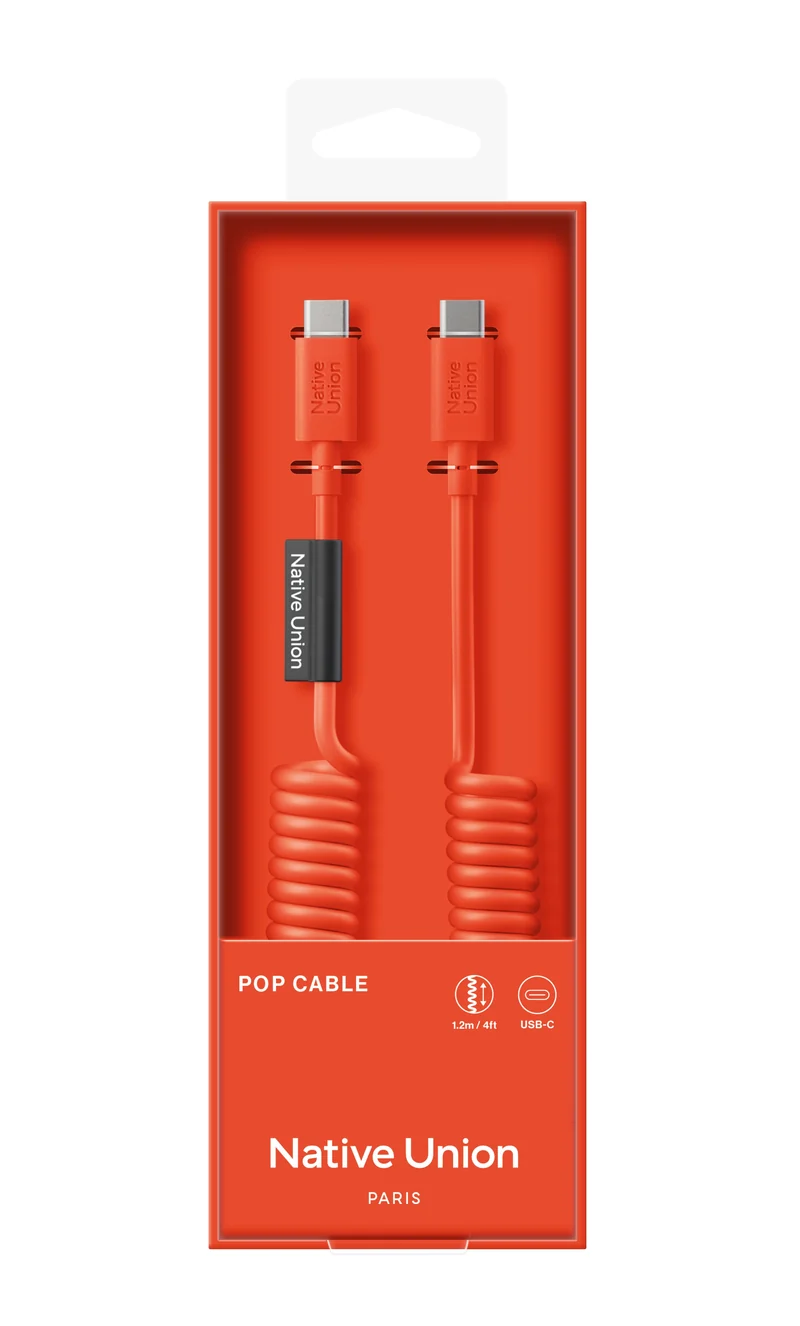 كابل POP من يو إس بي-C إلى يو إس بي-C – طول 1.2 متر / قدرة 60 واط / أحمر إنذار