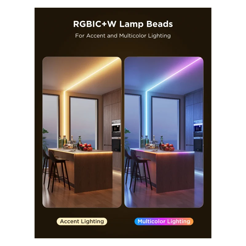 شريط إضاءة جوي COB برو، بطول 3 متر، RGBIC، بطول 3 متر