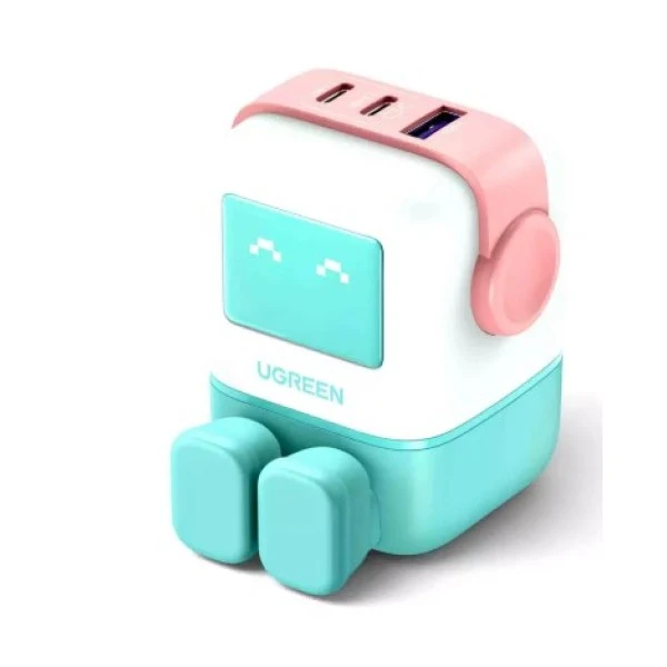 UGREEN Nexode 3-Port GaN Fast Charger - 65W / USB-A / USB-C / Pink Blue
