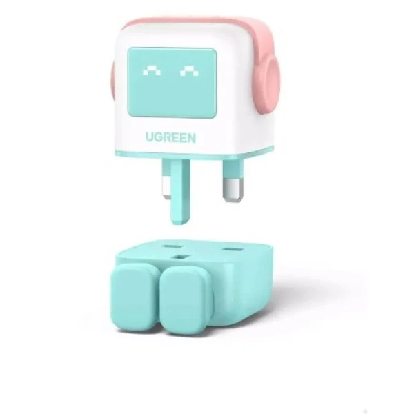 UGREEN Nexode 3-Port GaN Fast Charger - 65W / USB-A / USB-C / Pink Blue