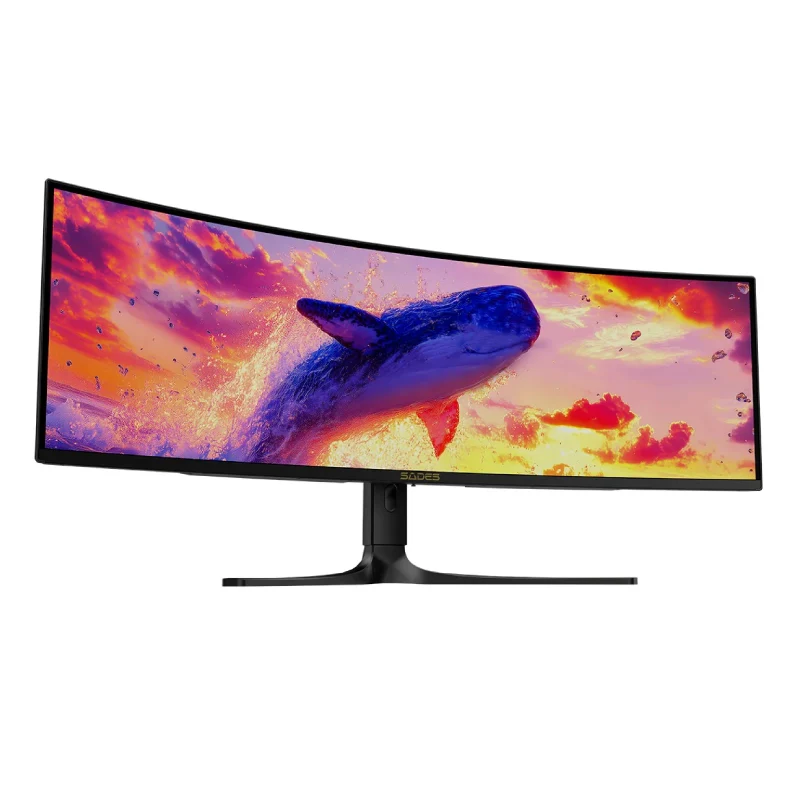 شاشة ألعاب منحنية ساديس SP-Whale SA-C01U49 - حجم 49 بوصة Dual QHD OLED / 0.03 مللي ثانية / 240 هرتز / HDMI 2.1 / أسود