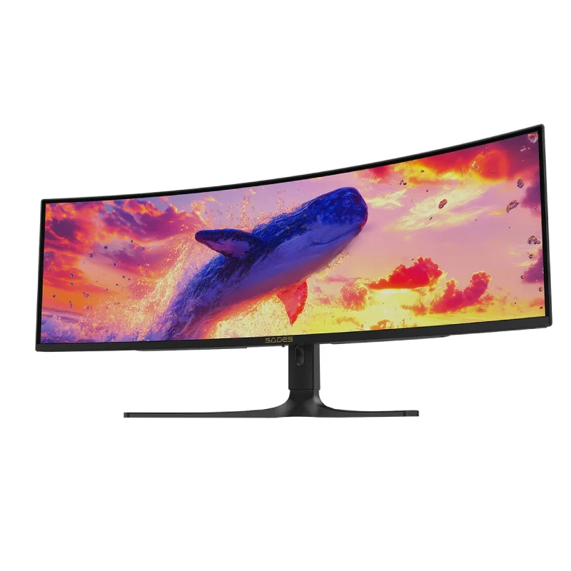 شاشة ألعاب منحنية ساديس SP-Whale SA-C01U49 - حجم 49 بوصة Dual QHD OLED / 0.03 مللي ثانية / 240 هرتز / HDMI 2.1 / أسود