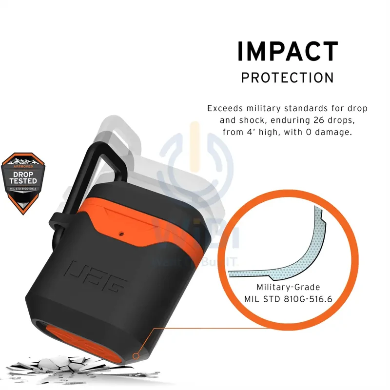 UAG Apple Airpods Gen 1& 2 Hard Case V2 - Black/Orange