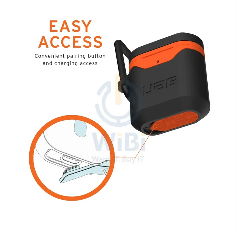 UAG Apple Airpods Gen 1& 2 Hard Case V2 - Black/Orange