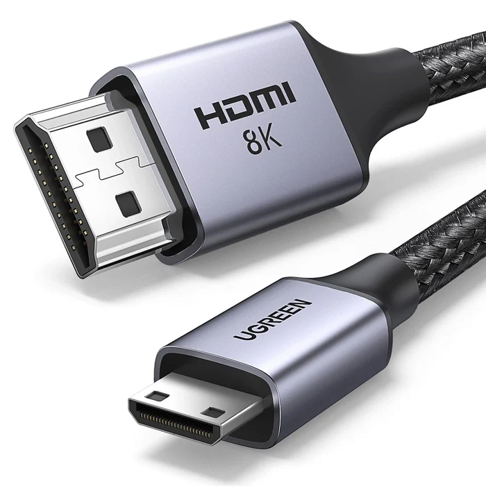 كابل يو جرين من Mini HDMI إلى HDMI بدقة 8K - طول 1 متر / أسود