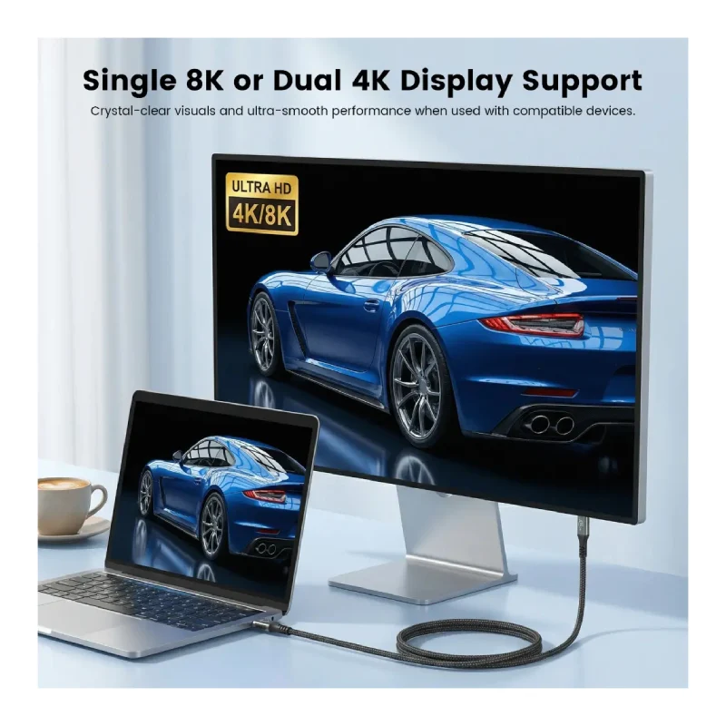 كابل زلوس تيربو تشارج ثاندربولت 4 - USB-C / أسود