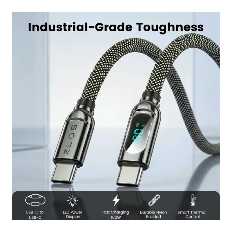 كابل ZLOS باور سينك بشاشة عرض - USB-C / أسود