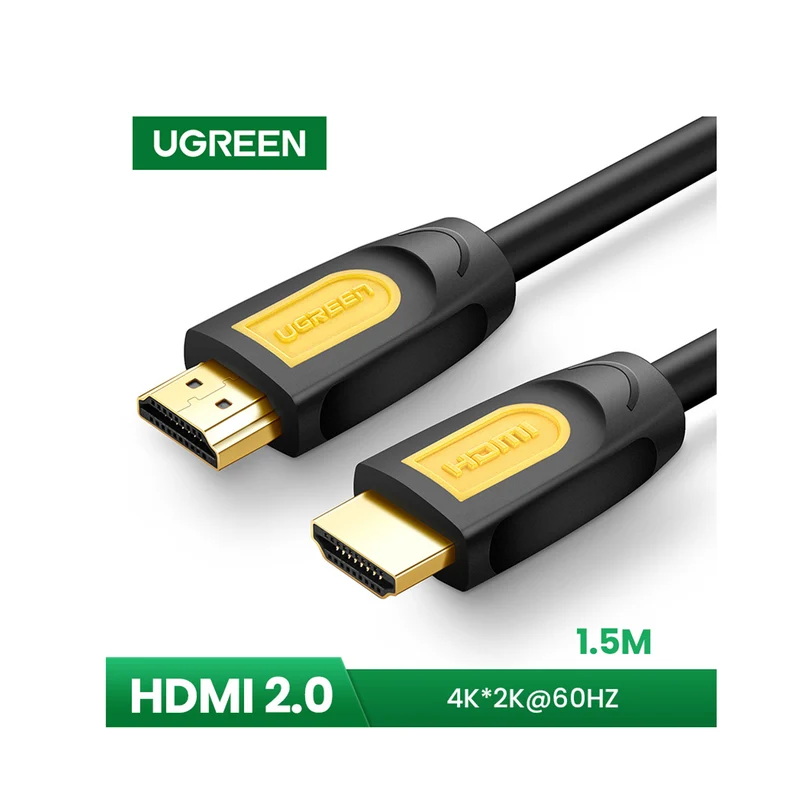 كابل يوجرين HDMI 4K من ذكر إلى ذكر، بطول 1.5 متر، باللون الأسود