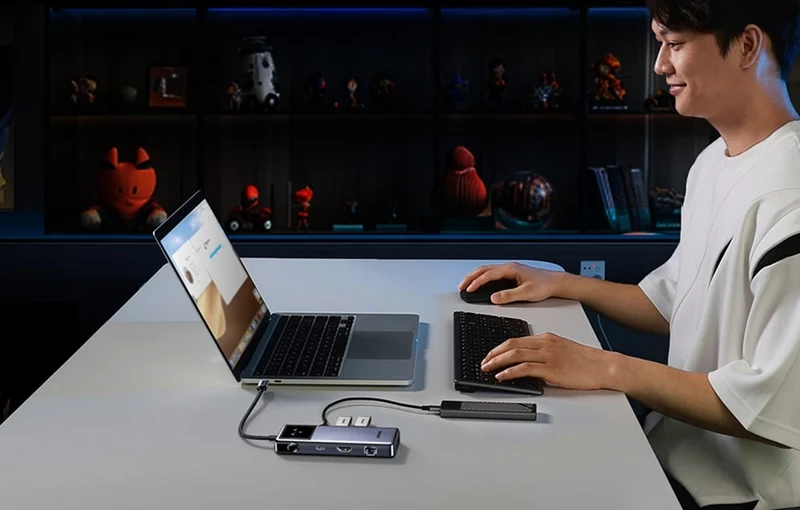 موزع يوجرين كيو باي برو يو إس بي-C، 7 في 1، إيثرنت/HDMI/يو إس بي-C/يو إس بي-A، PD بقدرة 100 واط