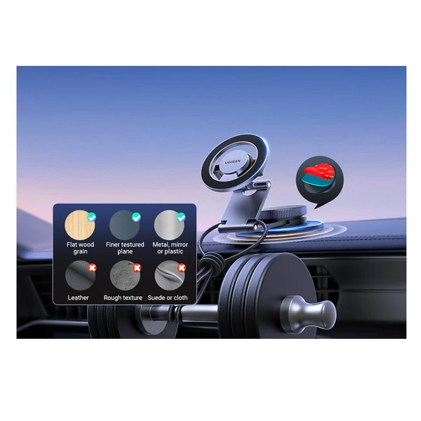 UGREEN Dashboard Magnetic Car Phone Mount - Grey
