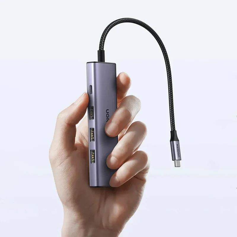 محطة إرساء متعددة المنافذ يو جرين USB-C ‏5 في 1 - USB-A / HDMI / 100 واط PD