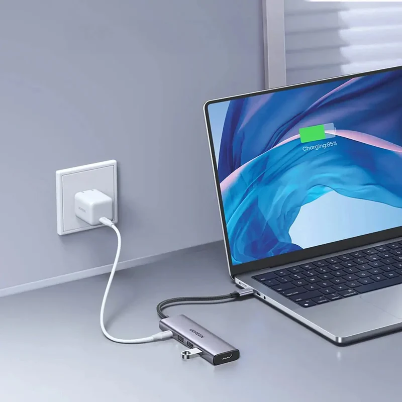 محطة إرساء متعددة المنافذ يو جرين USB-C ‏5 في 1 - USB-A / HDMI / 100 واط PD
