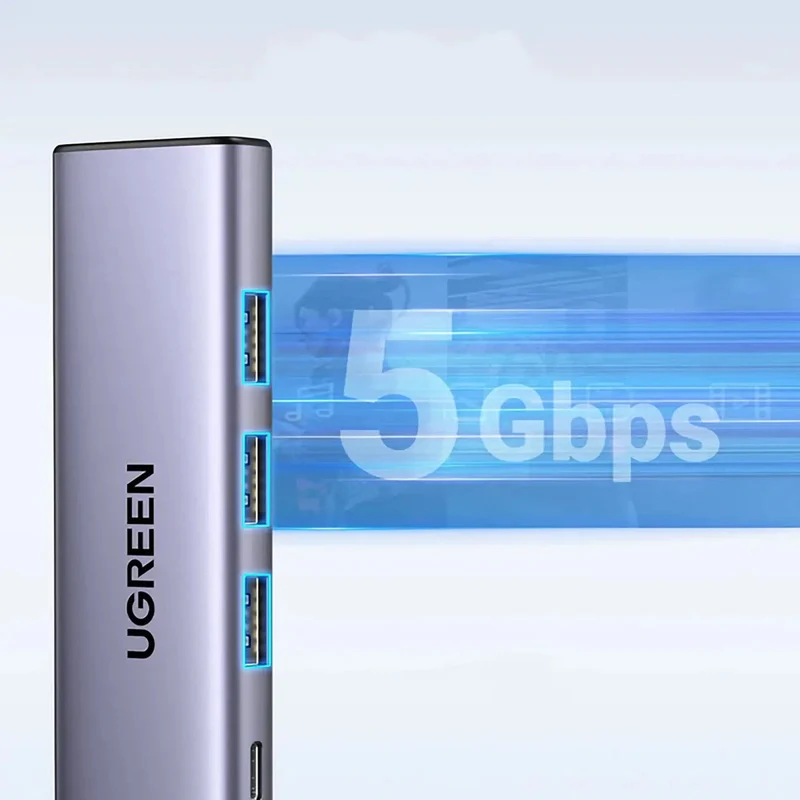 محطة إرساء متعددة المنافذ يو جرين USB-C ‏5 في 1 - USB-A / HDMI / 100 واط PD