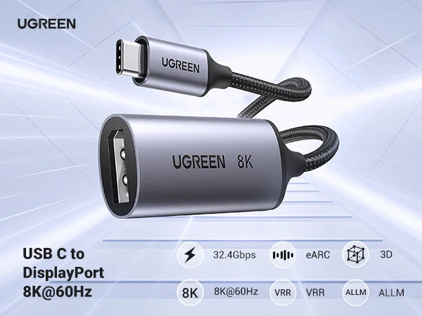 كابل يوجرين يو إس بي سي إلى ديسبلاي بورت - 8K / حتى 8K @ 60Hz