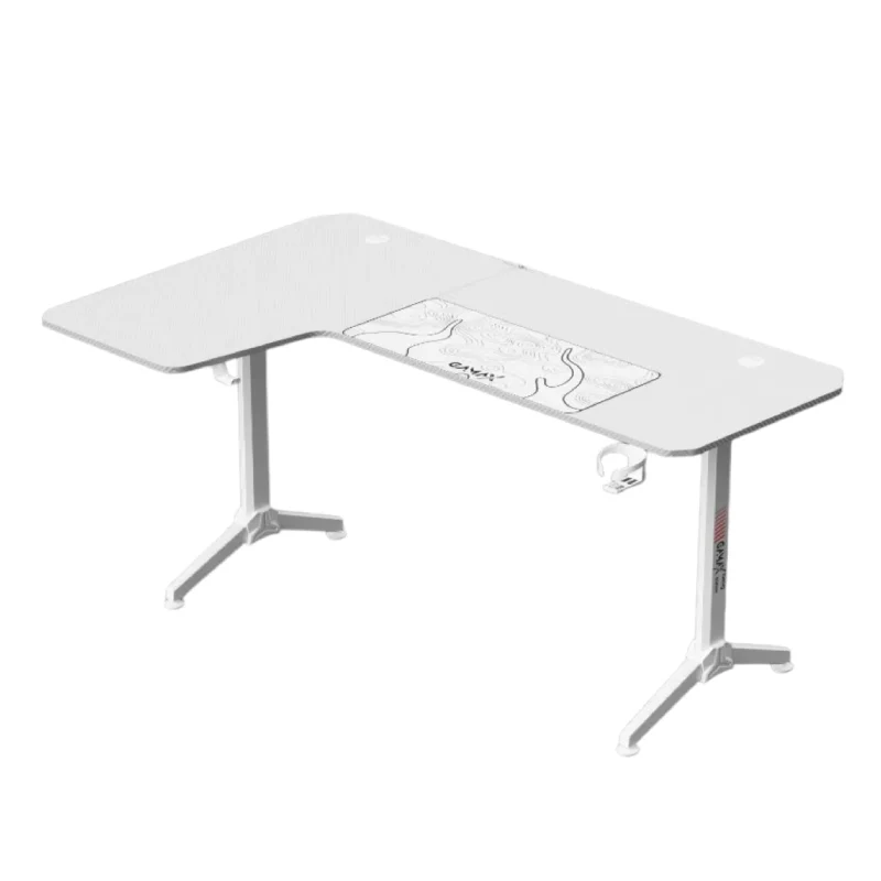 Gamax HY-L Gaming Table (L-Shaped) with MousePad - Left / White
