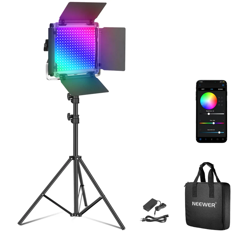 مصباح تصوير فيديو LED نيوير RGB660 PRO II المطور - 50 واط