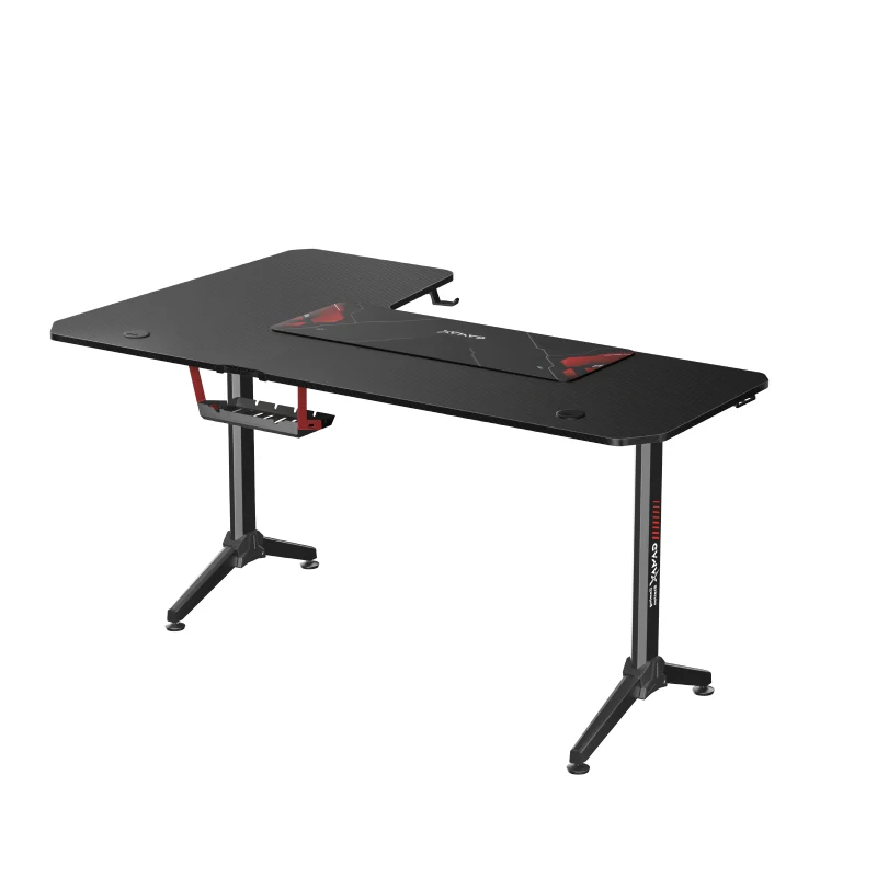 Gamax HY-R Gaming Table (L-Shaped) with MousePad - Right / Black