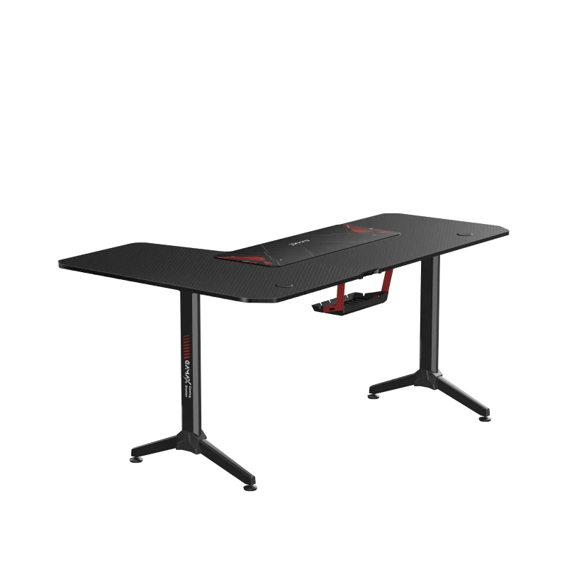 Gamax HY-R Gaming Table (L-Shaped) with MousePad - Right / Black