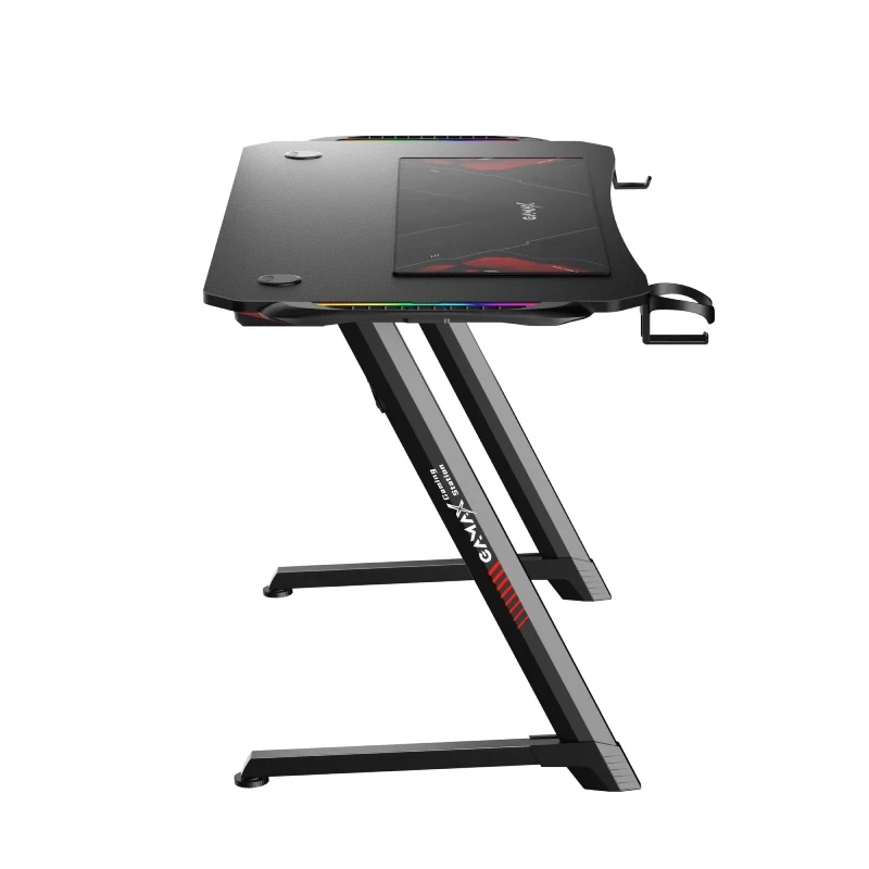 Gamax Z5-1160 (TD-03) Carbon Fiber Gaming Table with RGB Light & MousePad - RGB / Black