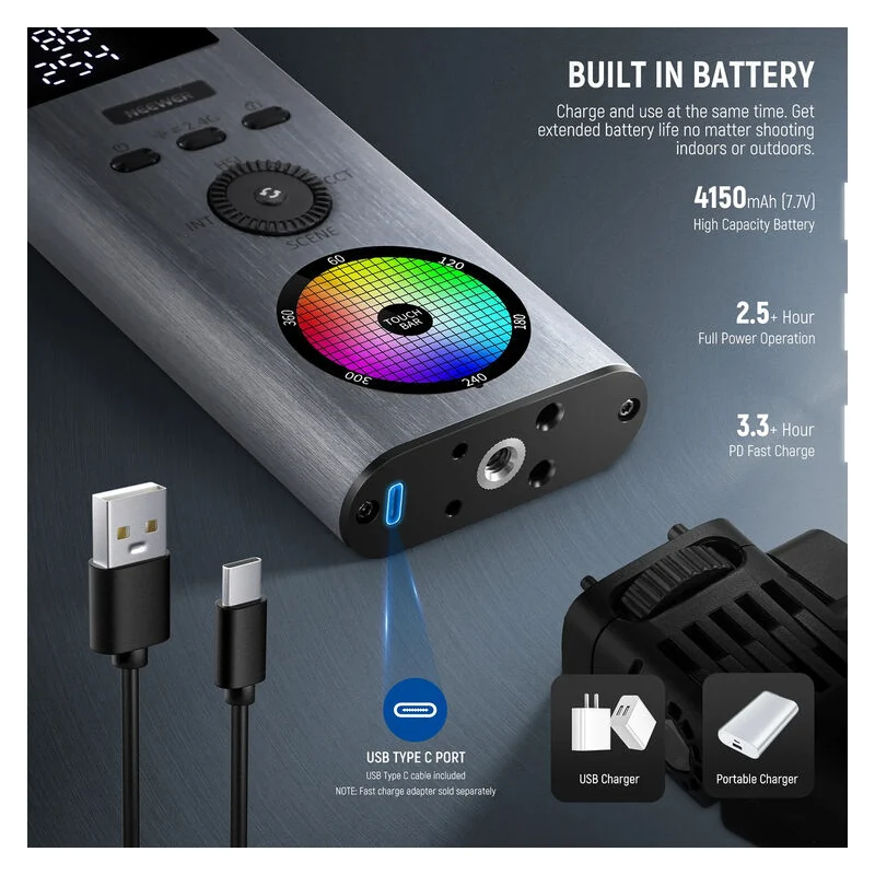 عصا إضاءة أنبوبية نيوير BH30S RGB LED