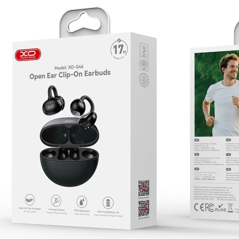 XO G46 Bluetooth Earbuds - Black
