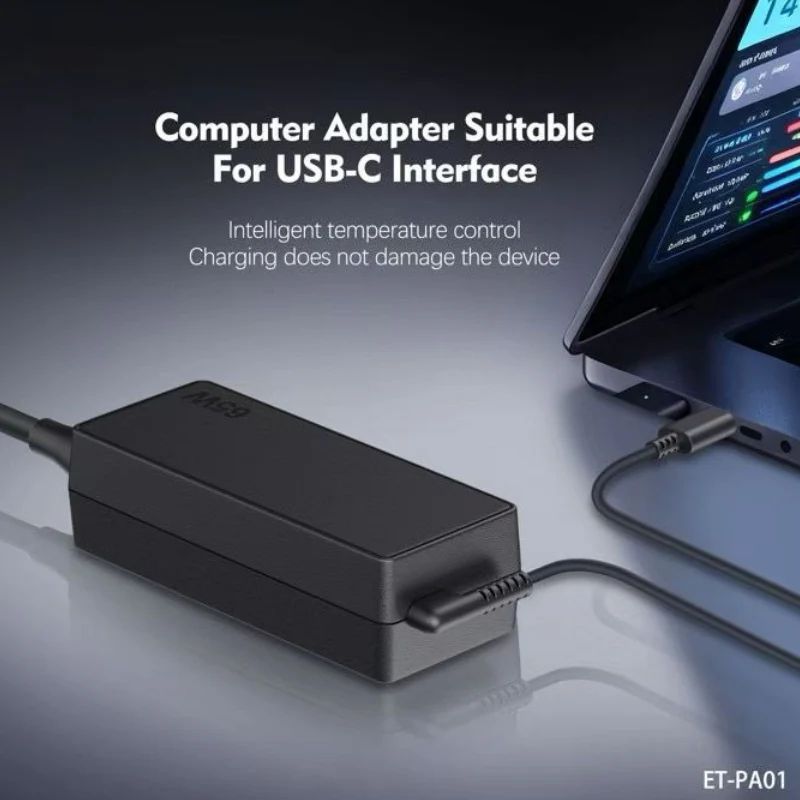 Earldom Laptop Power Adapter - 65W / USB-C / Black