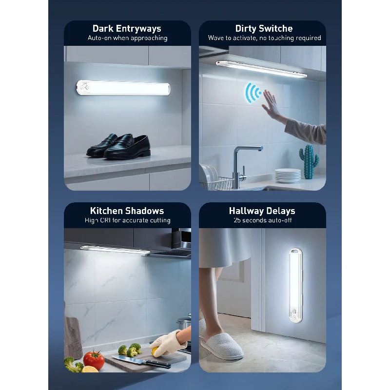 LDNIO Y6-1 Smart Cabinet Magnetic Sensor Light - 800mAh / 3W / USB-C / Silver