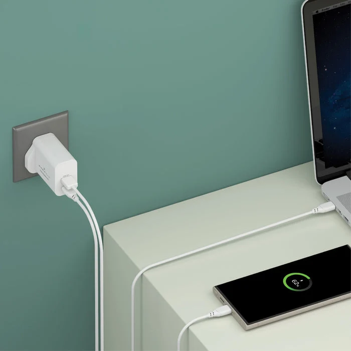 شاحن حائط سمارتكس بريميوم GaN - 45 واط / USB-A / USB-C / أسود