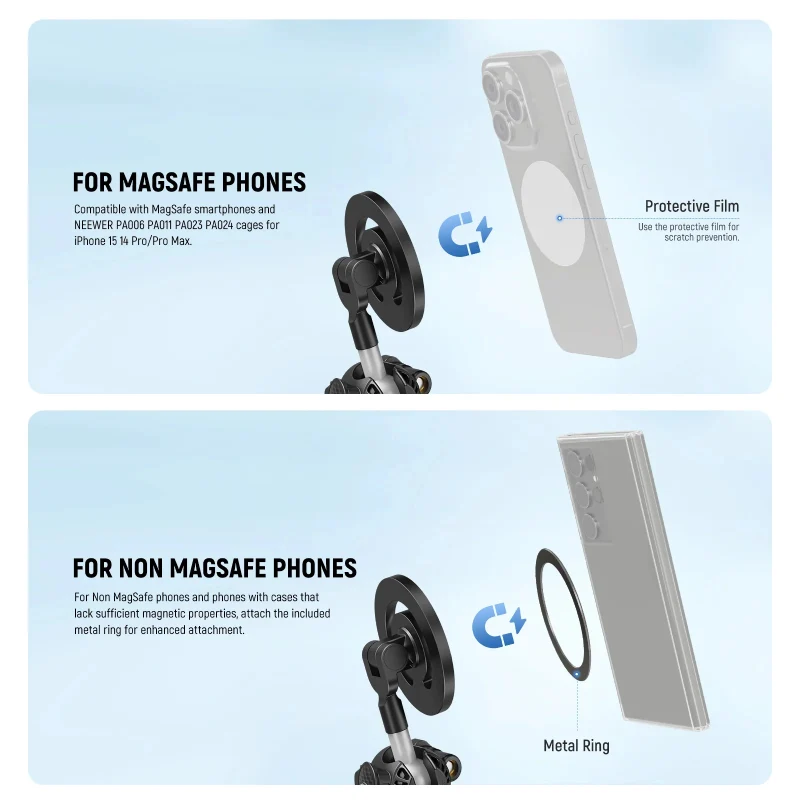NEEWER TP33 Magnetic Flexible Phone Tripod - Black