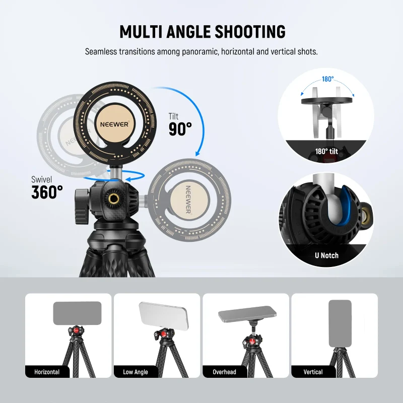 NEEWER TP33 Magnetic Flexible Phone Tripod - Black