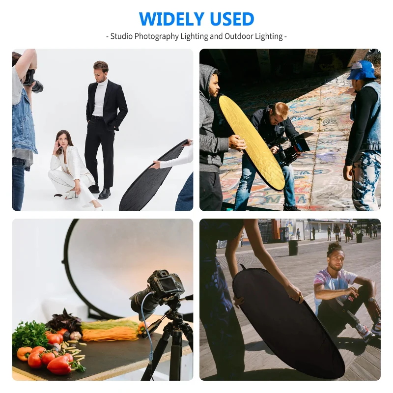 NEEWER 5 in 1 Portable Lighting Reflector/Diffuser Kit - 80 x 120cm