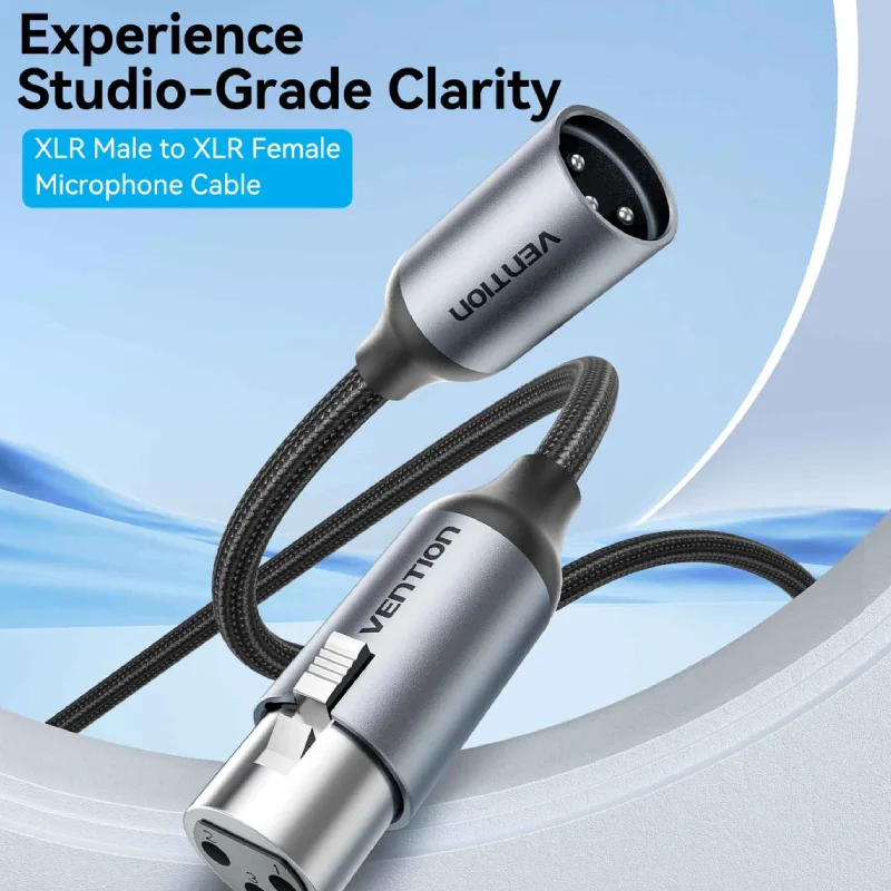 Vention XLR Male to XLR Female Microphone Cable - 1 Meter / Gray