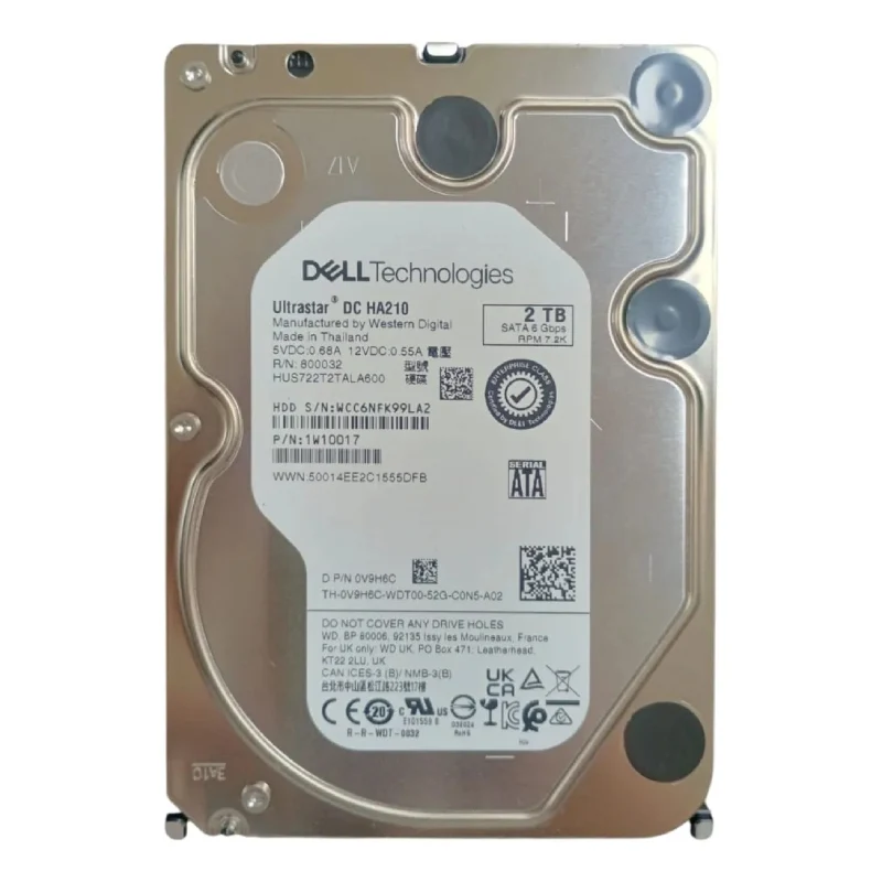 قرص صلب ديل ألتراستار DC HA210، 2 تيرابايت، مقاس 3.5 بوصة، SATA-III، 7200 RPM، (عبوة مفتوحة)