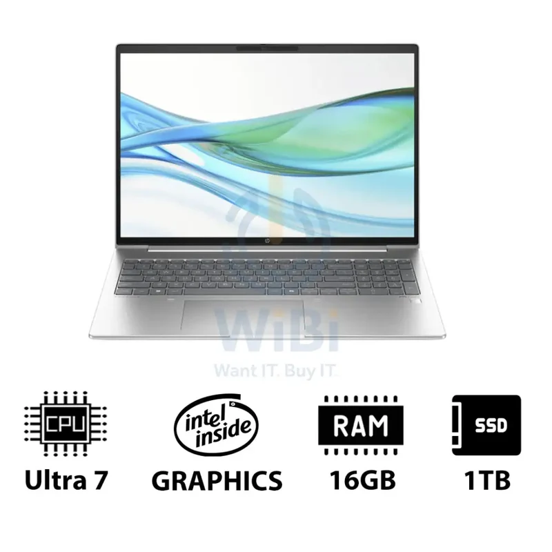 HP ProBook 460 G11 - 16" WUXGA / Ultra 7 155U / 16GB / 1TB (NVMe M.2 SSD) / DOS (Without OS) / 1YW / Pike silver - Laptop